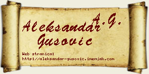 Aleksandar Gušović vizit kartica